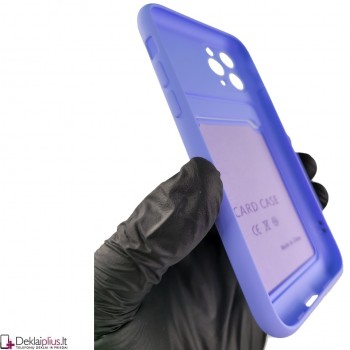 Švelnus silikoninis dėklas su kišenėle - violetinis (Apple Iphone 11 Pro)